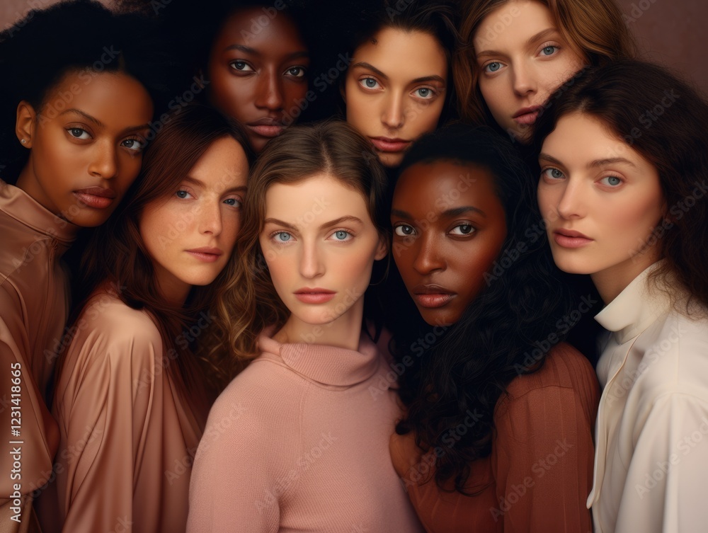 Diversity ethnicity woman in poster style shot