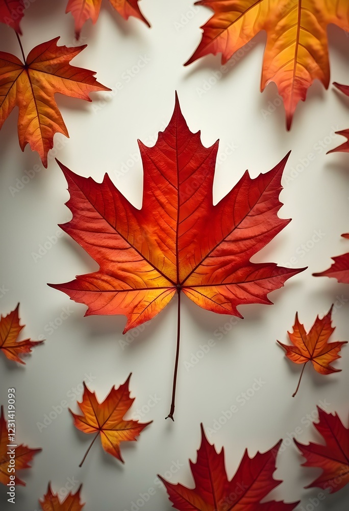 Obraz premium natural maple leaf on the front page, original image, red maple leaf