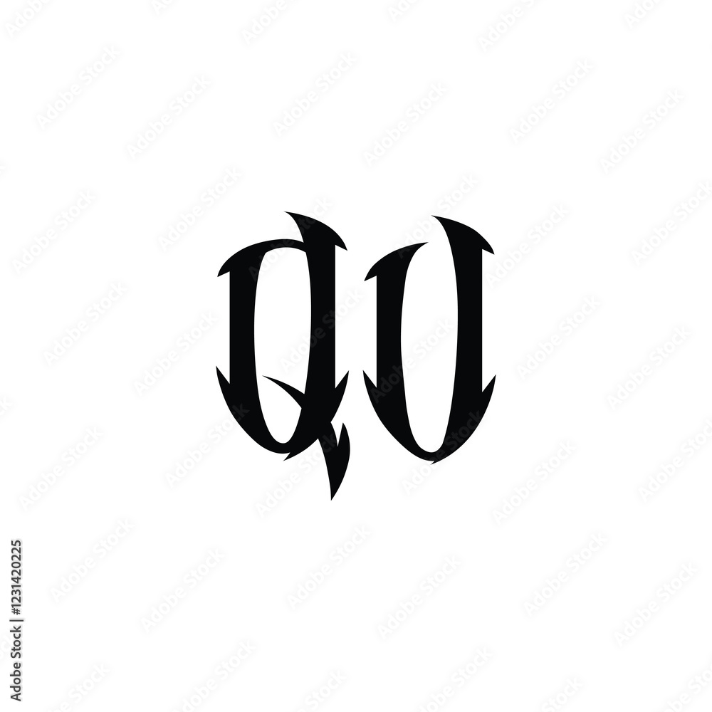 QU monogram logo design letter text name symbol monochrome logotype alphabet character simple logo QU monogram logo design letter text name symbol monochrome logotype alphabet character simple logo