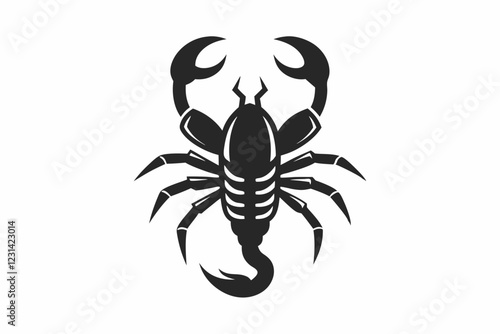 Scorpion Logo Icon in Silhouette Style with Raised Claws