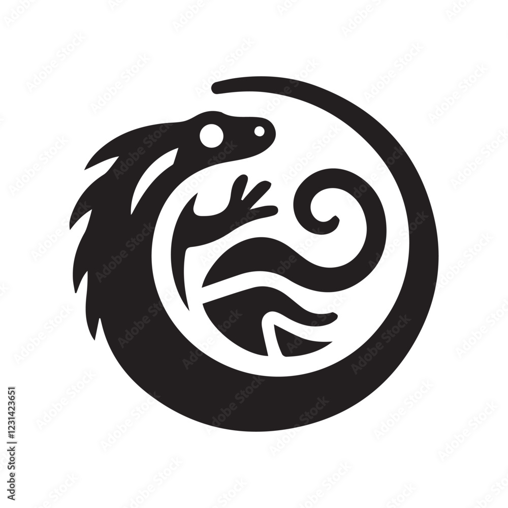 2d iguana logo on white background 2d iguana logo on white background