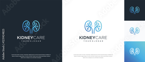 Kidney logo design. Kidney internal organ logo design vector icon