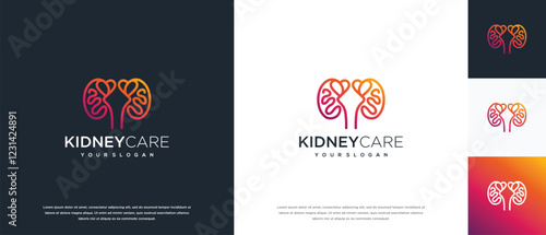 Kidney logo design. Kidney internal organ logo design vector icon