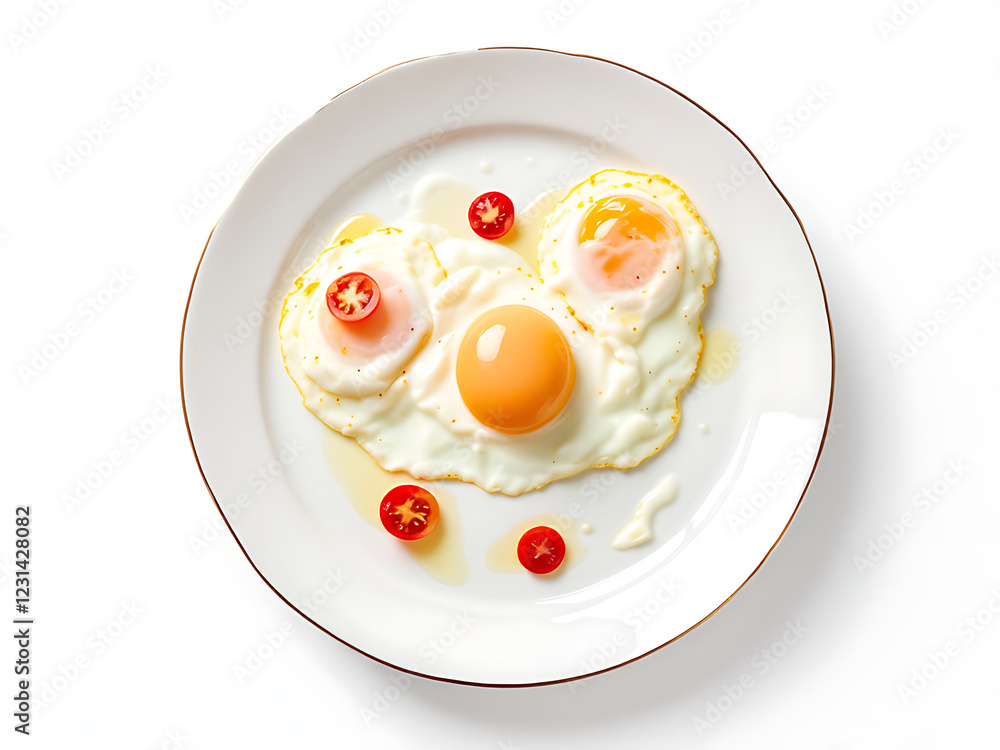 plate of eggs isolated on white background plate of eggs isolated on white background