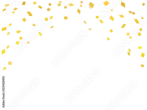 ゴールドの紙吹雪　イラスト素材　金