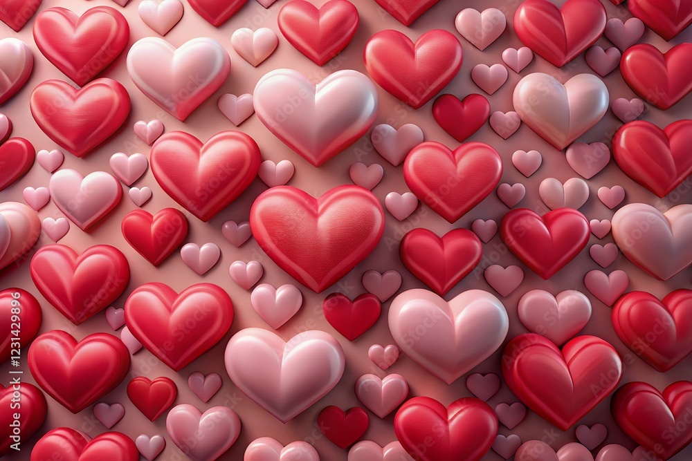 hearts background Rendering Heart 3D for Valentine's Day love background. hearts background Rendering Heart 3D for Valentine's Day love background.
