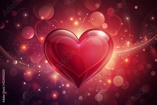 valentine background with hearts Rendering Heart 3D for Valentine's Day love background.