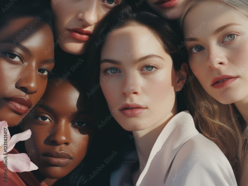 Fototapeta premium Diversity ethnicity woman in poster style shot