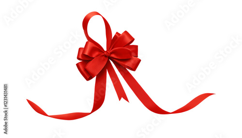 Red ribbon for Christmas gift version 2