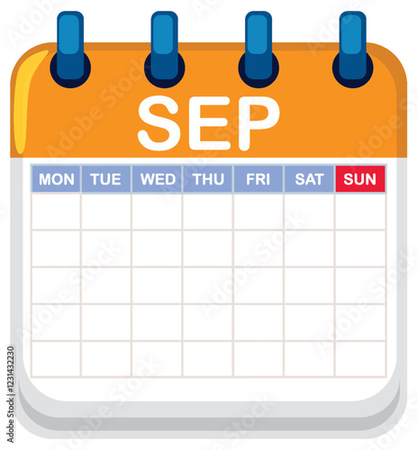 September Calendar Page Illustration