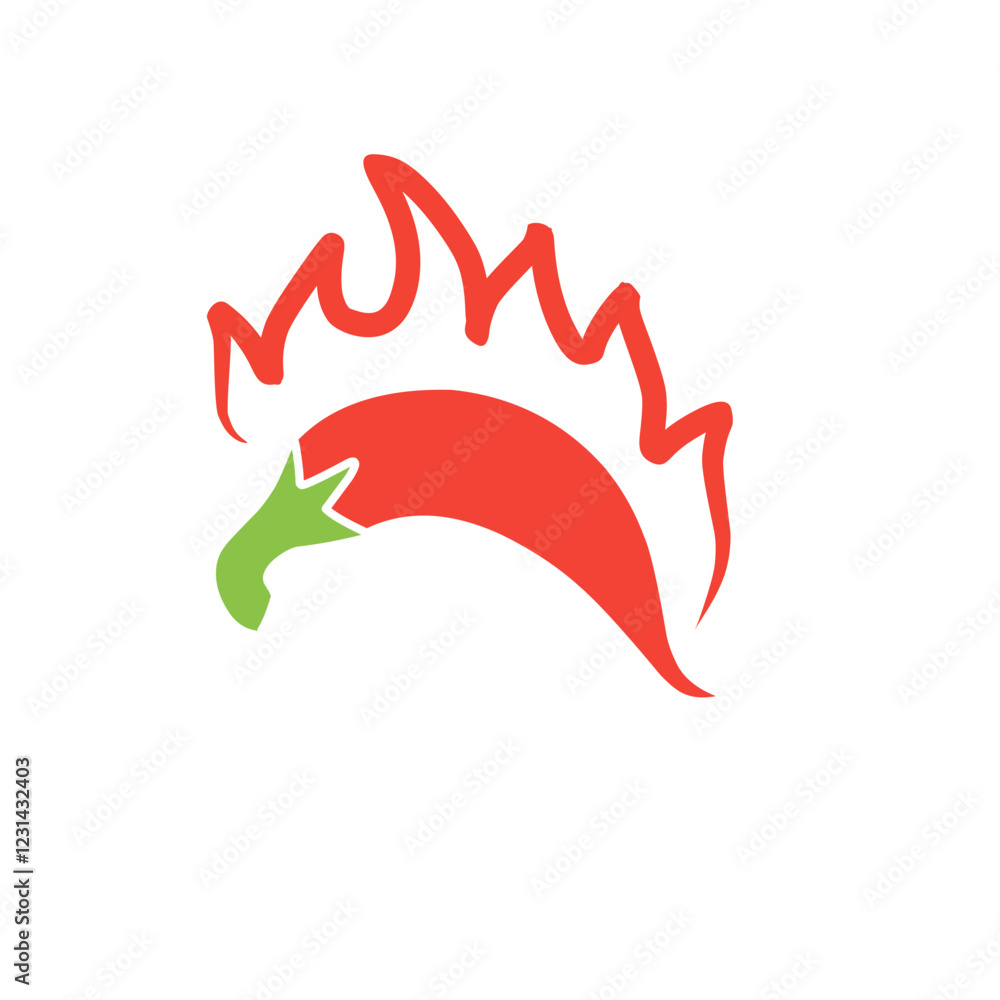 Obraz premium chili fire vector illustration