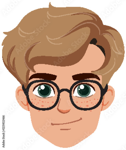 Smiling Young Man with Glasses