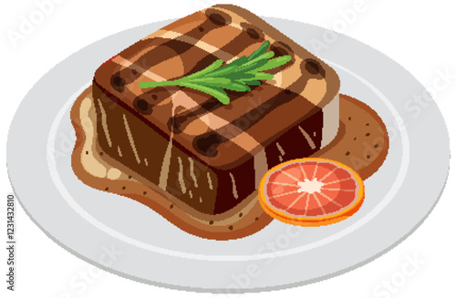 Gourmet Steak with Citrus Garnish
