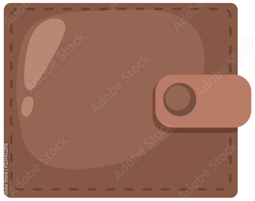 Classic Brown Leather Wallet Illustration
