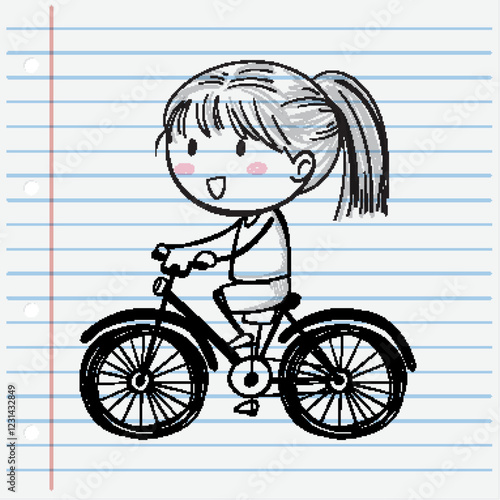 Happy Child Riding a Bicycle