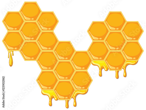 Honeycomb Dripping with Golden Honey