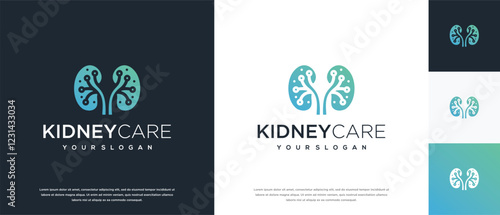 Kidney logo design. Kidney internal organ logo design vector icon