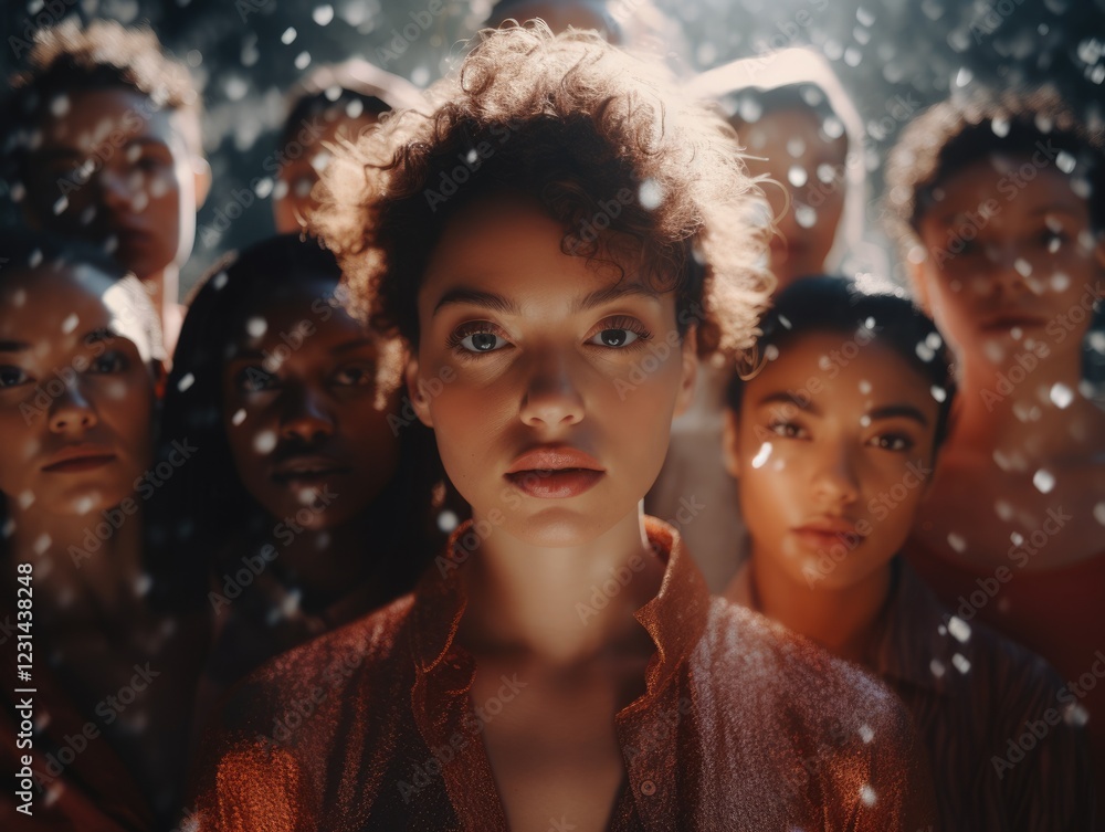 Diversity ethnicity woman in poster style shot Diversity ethnicity woman in poster style shot