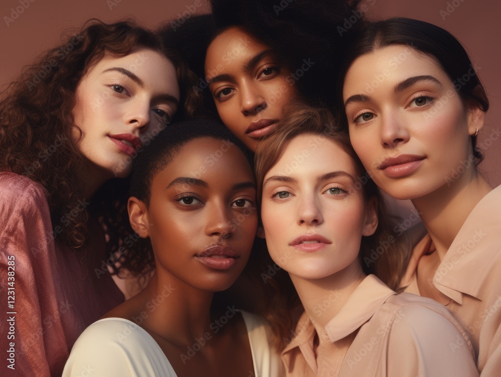 Obraz premium Diversity ethnicity woman in poster style shot