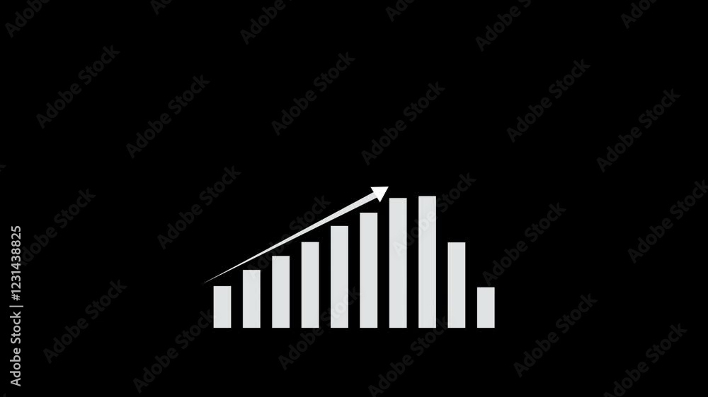 Digital income growth chart graph made in technological style on hi-tech background..Business growth infographic animation, Digital income growth chart graph made in technological style on hi-tech background..Business growth infographic animation,