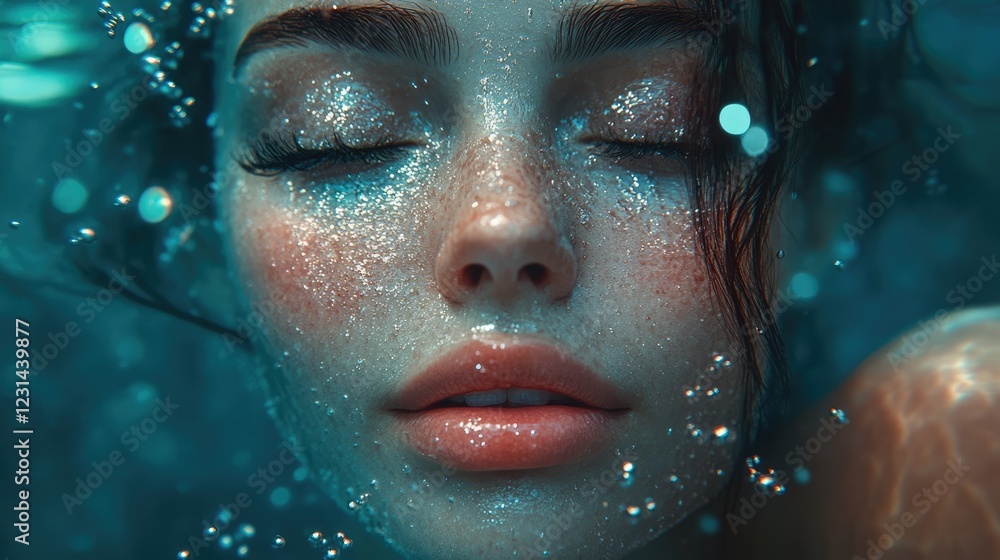 A soft and elegant beauty composition featuring deep oceanic blue makeup palettes and crushed pigments A soft and elegant beauty composition featuring deep oceanic blue makeup palettes and crushed pigments