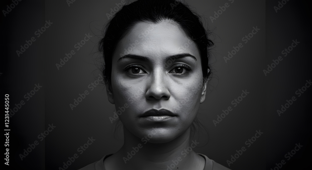 Intense Monochrome Portrait of a Woman Intense Monochrome Portrait of a Woman