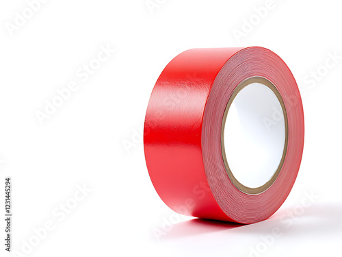 roll of red tape isolated on white