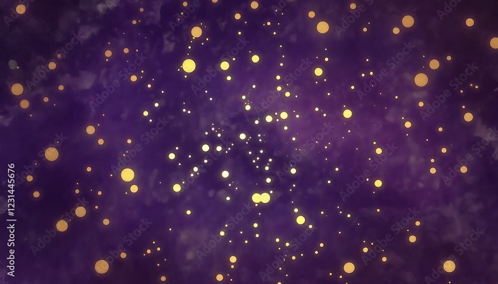 Magical Starry Night Sky with Glowing Lights on a Purple Background Magical Starry Night Sky with Glowing Lights on a Purple Background