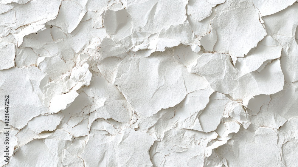 Fototapeta premium Cracked white plaster texture background design