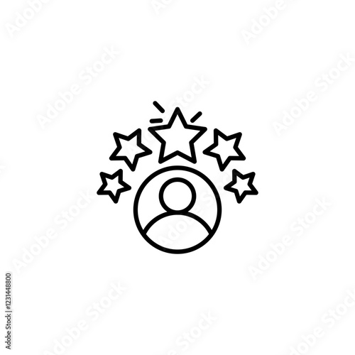 Customer satisfaction icon vector in line stroke on white background