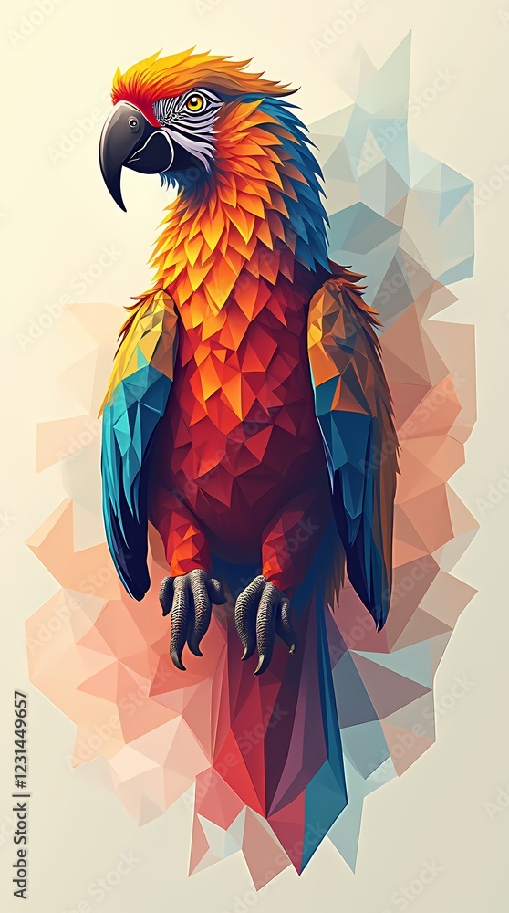Obraz premium Geometric image of an animal, consisting of simple shapes and lines, in bright colors