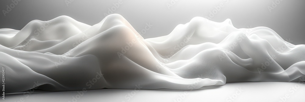 Obraz premium Abstract White Waves Soft Flowing Light Background