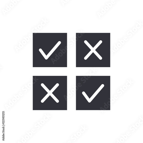 Survey solid icons, minimalist vector illustration ,simple transparent graphic element .Isolated on white background