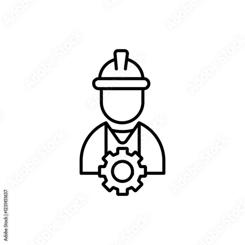 Service icon vector in line stroke on white background