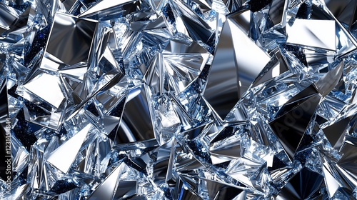 Abstract background of shiny, fragmented crystals. photo