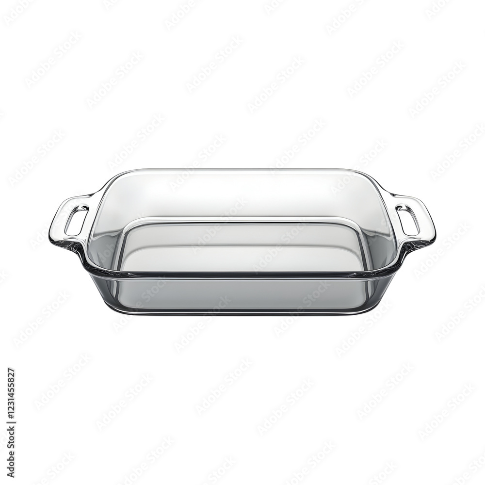 Premium Rectangular Glass Baking Dish with Handle Isolated on Transparent Background Premium Rectangular Glass Baking Dish with Handle Isolated on Transparent Background