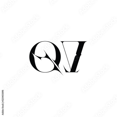 QV monogram logo design letter text name symbol monochrome logotype alphabet character simple logo