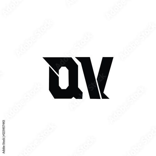 QV monogram logo design letter text name symbol monochrome logotype alphabet character simple logo