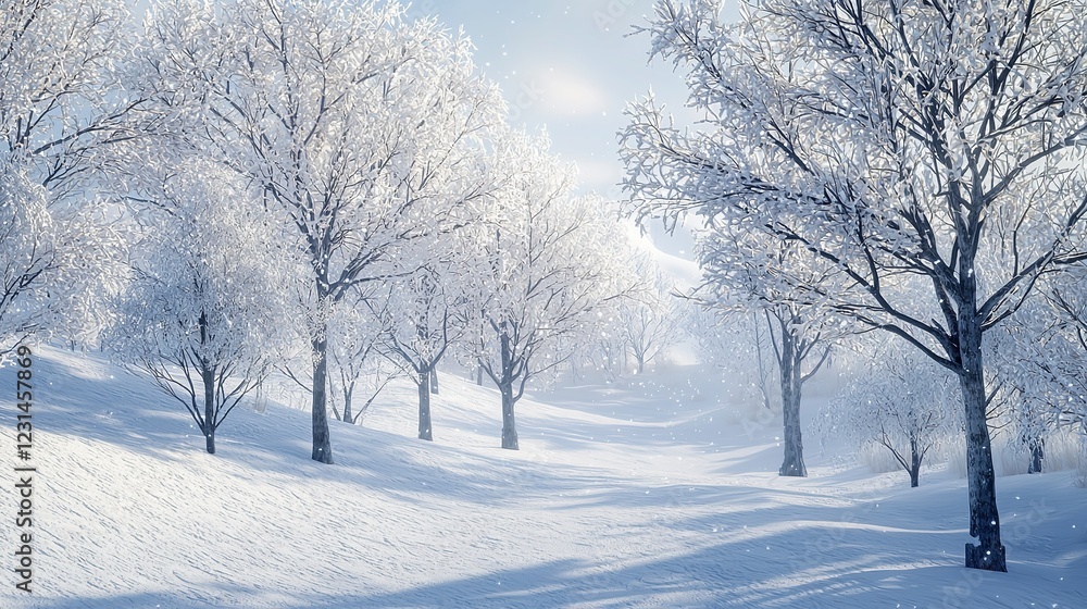 Frost-Covered Trees and Snow-Covered Slopes in a Winter Wonderland Frost-Covered Trees and Snow-Covered Slopes in a Winter Wonderland