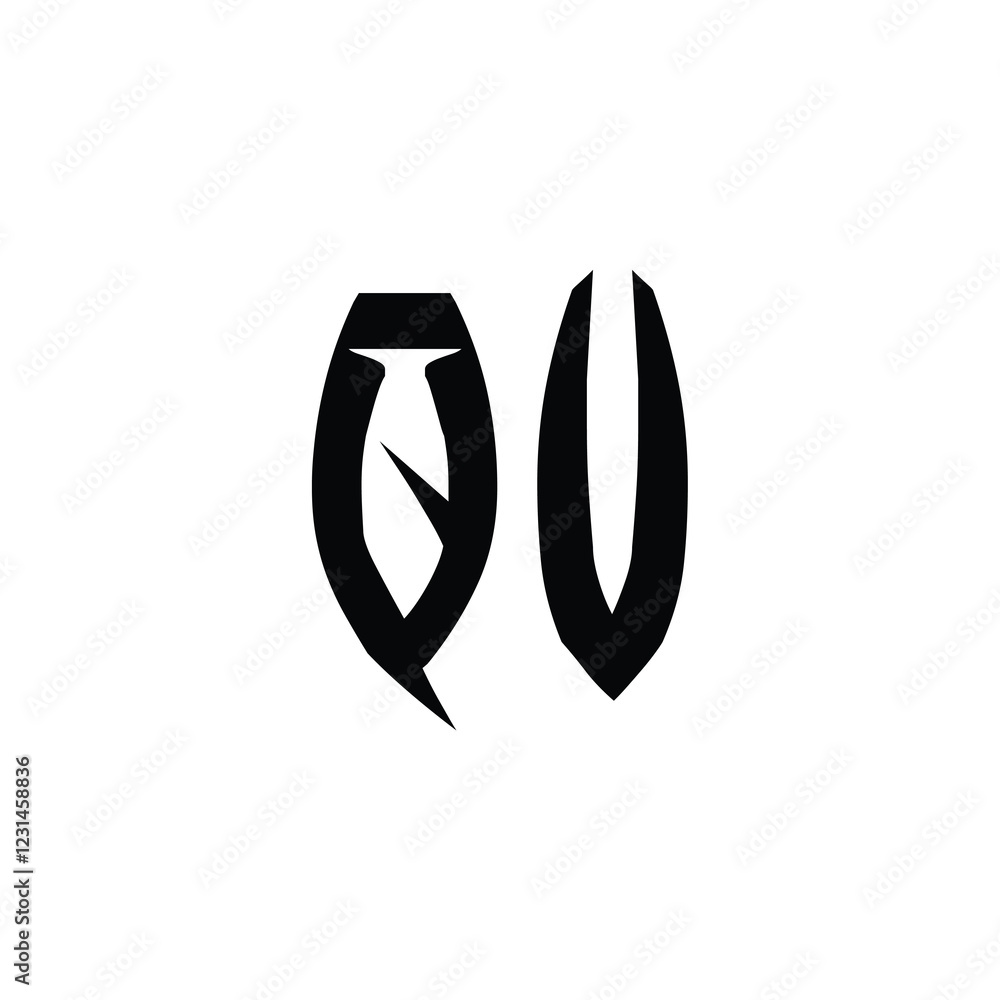 QV monogram logo design letter text name symbol monochrome logotype alphabet character simple logo QV monogram logo design letter text name symbol monochrome logotype alphabet character simple logo