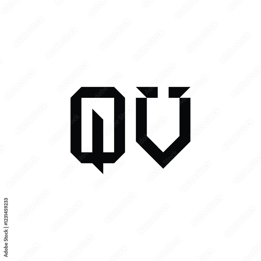 QV monogram logo design letter text name symbol monochrome logotype alphabet character simple logo QV monogram logo design letter text name symbol monochrome logotype alphabet character simple logo