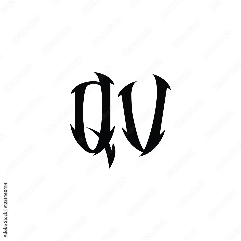 QV monogram logo design letter text name symbol monochrome logotype alphabet character simple logo QV monogram logo design letter text name symbol monochrome logotype alphabet character simple logo