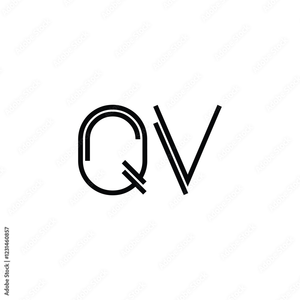 QV monogram logo design letter text name symbol monochrome logotype alphabet character simple logo QV monogram logo design letter text name symbol monochrome logotype alphabet character simple logo