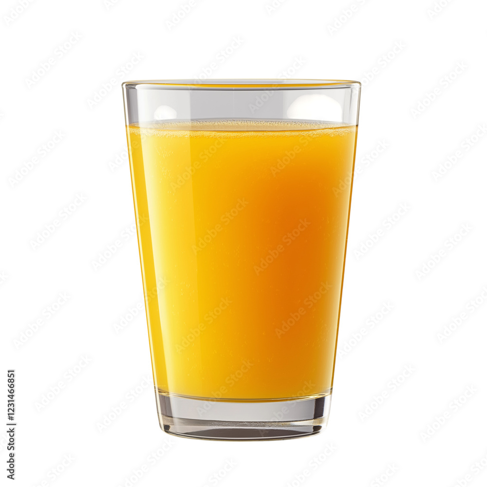 glass with orange juice isolated on transparent background Generative Ai. glass with orange juice isolated on transparent background Generative Ai.