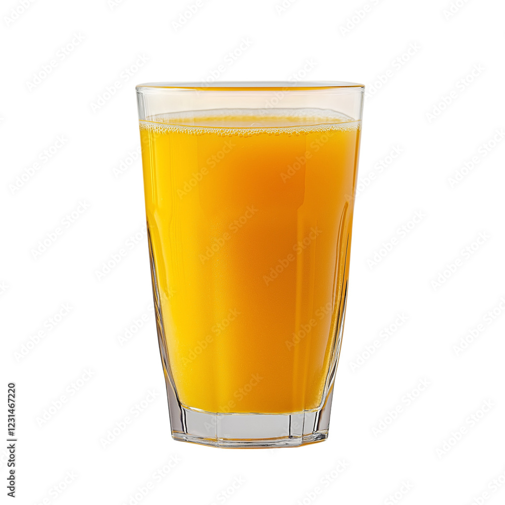 glass with orange juice isolated on transparent background Generative Ai. glass with orange juice isolated on transparent background Generative Ai.