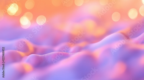 Pastel Abstract Landscape Soft Pink, Purple and Orange Hues