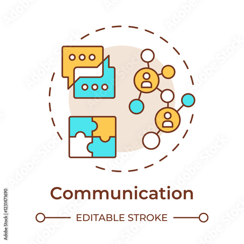 Communication multi color concept icon. Correct conveying information to team members. Line manager skill. Round shape line illustration. Abstract idea. Graphic design. Easy to use in booklet