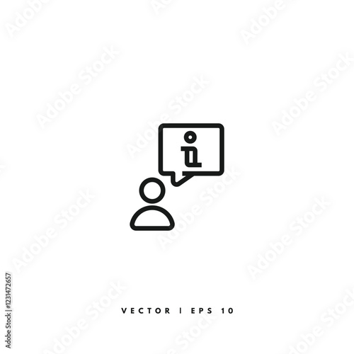 User Information Mark Icon. Editable Stroke