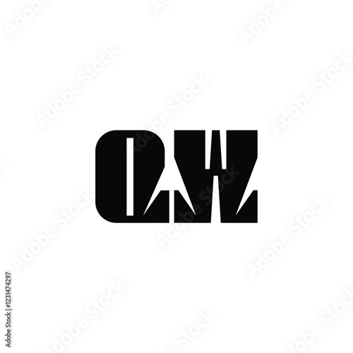 QW monogram logo design letter text name symbol monochrome logotype alphabet character simple logo