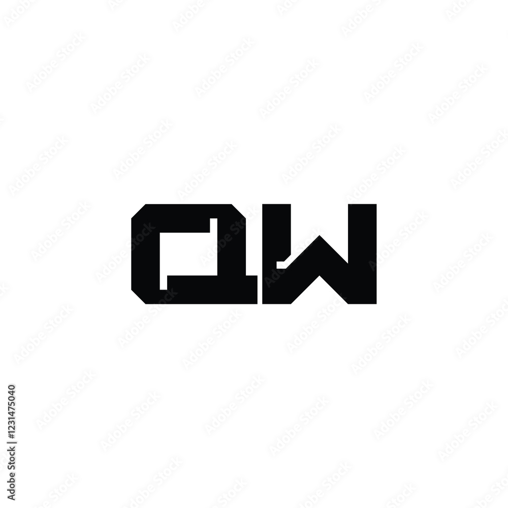 QW monogram logo design letter text name symbol monochrome logotype alphabet character simple logo QW monogram logo design letter text name symbol monochrome logotype alphabet character simple logo